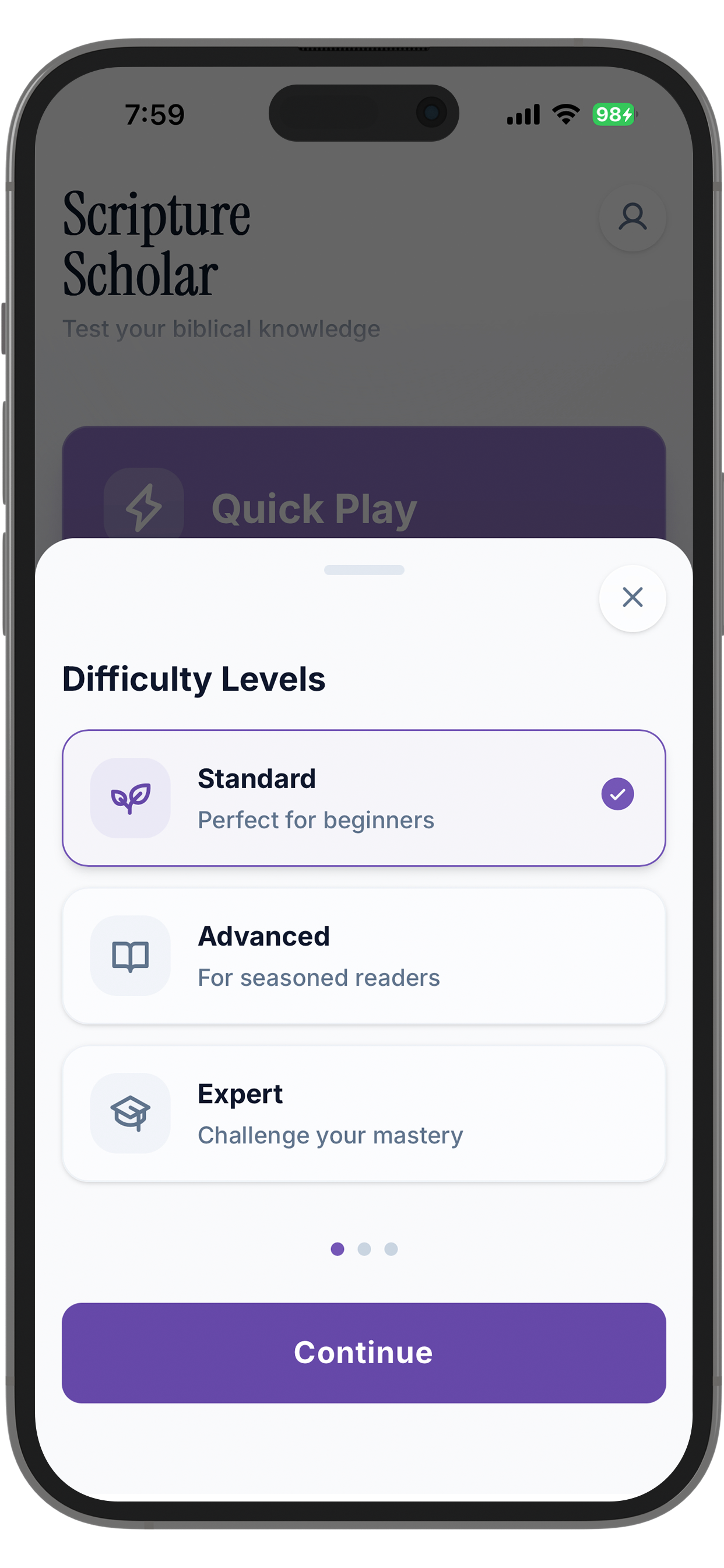 Scripture Scholar Difficulty Levels