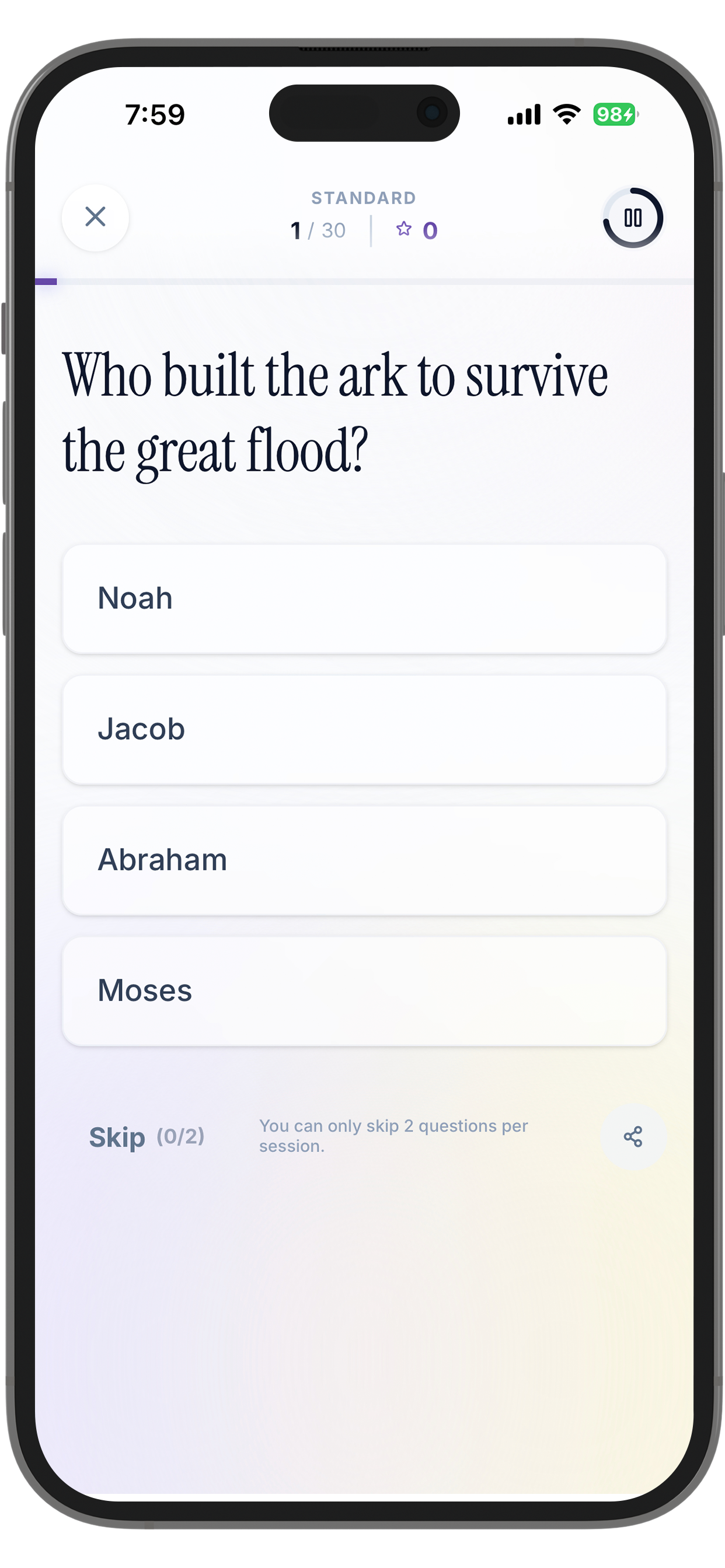 Scripture Scholar Quiz Question